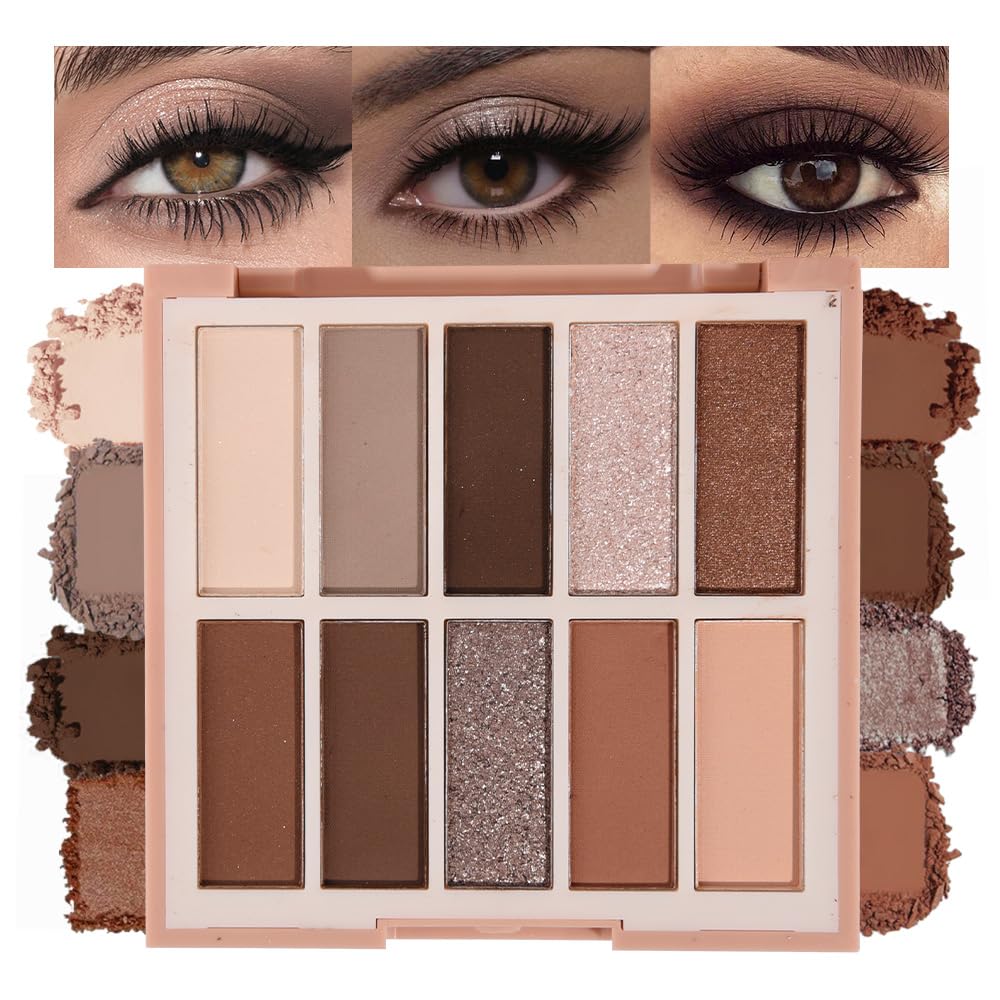Neutral Nude Eye Shadow Palette,Matte Brown Bronze Naked Cream Eyeshadow Palette,Make Up Pallets for Women Natural Eyeshadows for Eyes Long Lasting Naturing-Looking