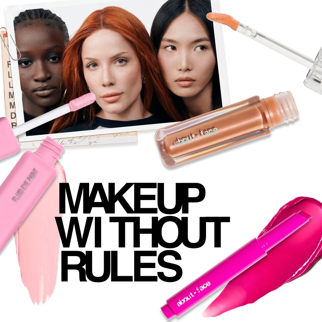 about-face Light Lock Lip Gloss Feel It All – Non-Sticky, High-Shine Lip Oil Gloss with Coconut Oil, Peppermint & Lavender – Vegan, Cruelty-Free, Clean Beauty – 0.21 oz (Milk Chocolate)