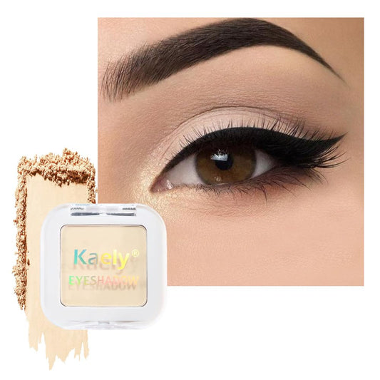 Buildable Matte Eyeshadow Makeup Palette Single - French Vanilla Shades | Creamy Pressed Powder for Easy Blending | Mini Travel Palette for Women | Everyday Natural Eye Makeup
