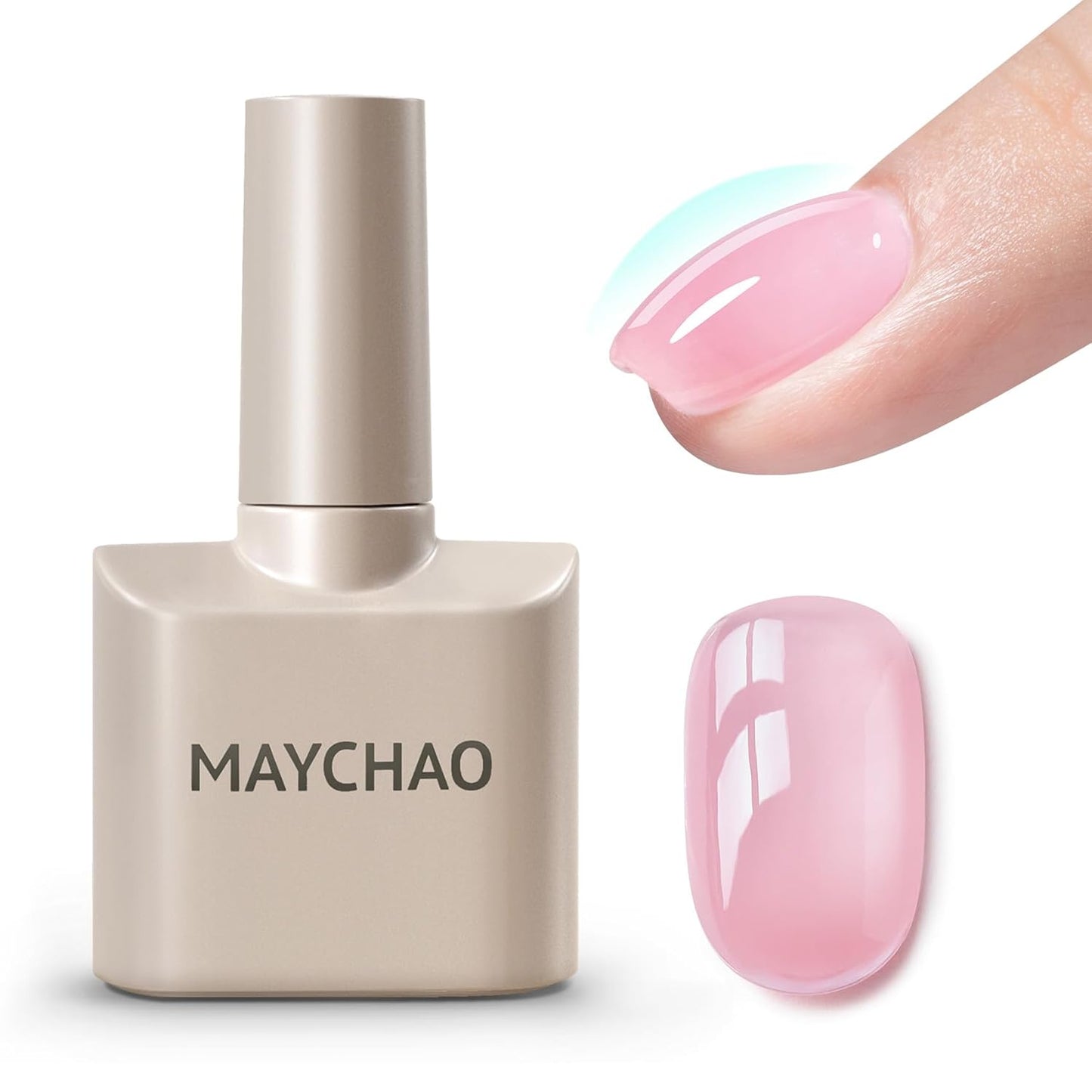 MAYCHAO Pink Builder Gel for Nails, 15ml Nail Strengthener in a Bottle, Nail Extension Hard Gel, Soak Off Long Lasting UV Light Cure
