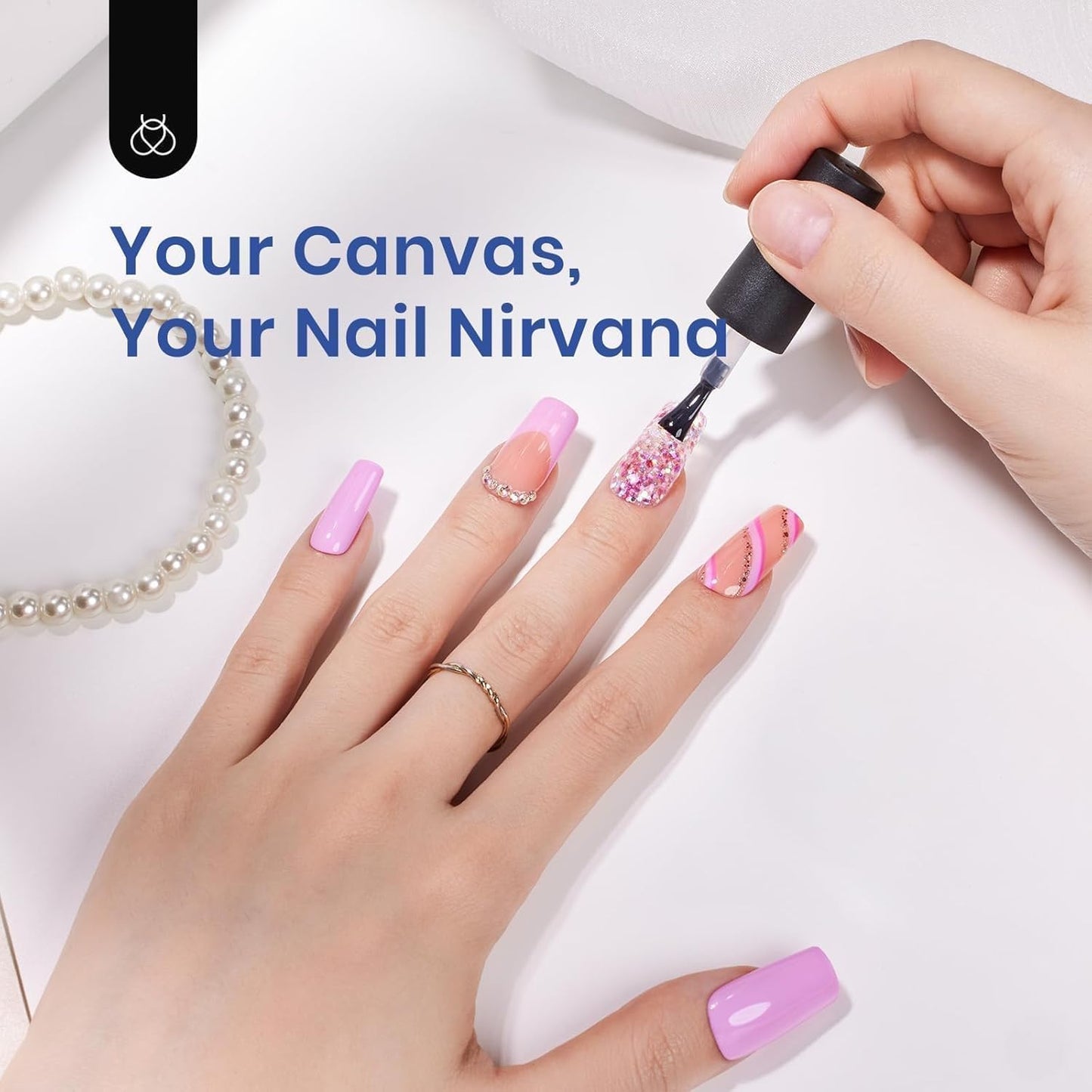 Beetles Gel Nail Kit Easy Nail Extension Set 504Pcs Pre Filed Half Matte Short Square Soft Etch X Nail Tips with 5 in 1 Nail Glue Gel Uv Led Lamp Nail for Women