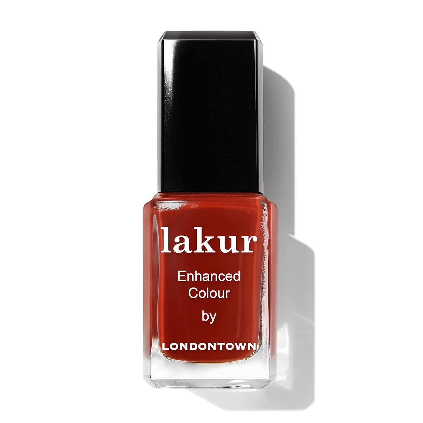 LONDONTOWN lakur Nail Polish - Chip-Resistant, Non-Toxic, Conditions & Hydrates Nails | Glossy Rich Red-Brown, Woodstock, .40 fl oz