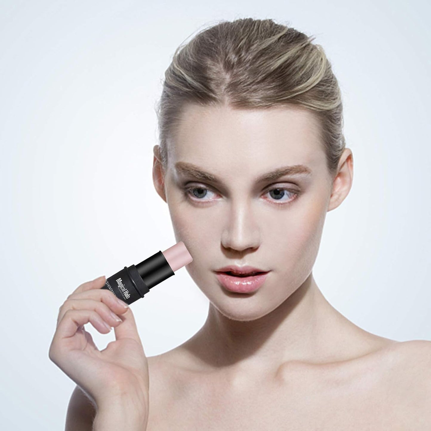 Magical Halo Stick,2Colors Magical Halo Highlighter Stick Powder Highlighting Brightening Facial Makeup Cosmetic(01#)