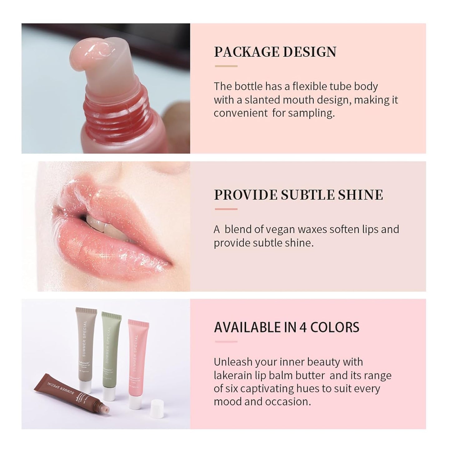 Summer Lip Butter Balm,Moisturizing Hydrating Lip Gloss Balm Set,Long-lasting Non-Sticky Nourishing Lip Care with Natural Ingredients for Soothing Softening Lips(#2-Mint)