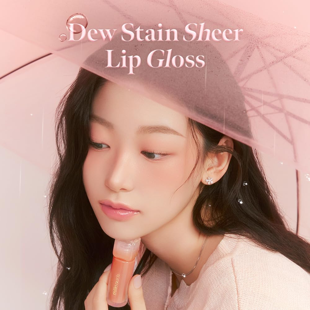 MILKTOUCH Dew Stain Sheer Lip Gloss (01 Morning Haze, 0.14 Fl Oz (Pack of 1))