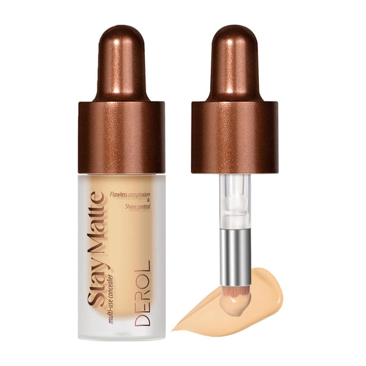Foundation Makeup,Soft Beige Full Coverage Foundation Makeup（Built-in brush）Vegan & Cruelty-Free-Oil Control Flawless Concealer Cover Facial,Natural Blemish Face Makeup(05#)