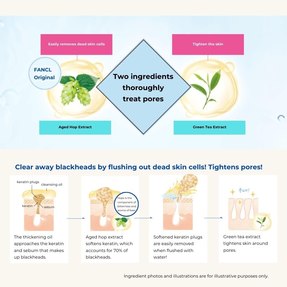 FANCL Mild Cleansing Oil, Japanese Facial Cleansing Oil, Makeup Remover, Oil Cleanser, 100% Preservative Free, Clean Skincare for Sensitive Skin [US Package] (2, Blue)