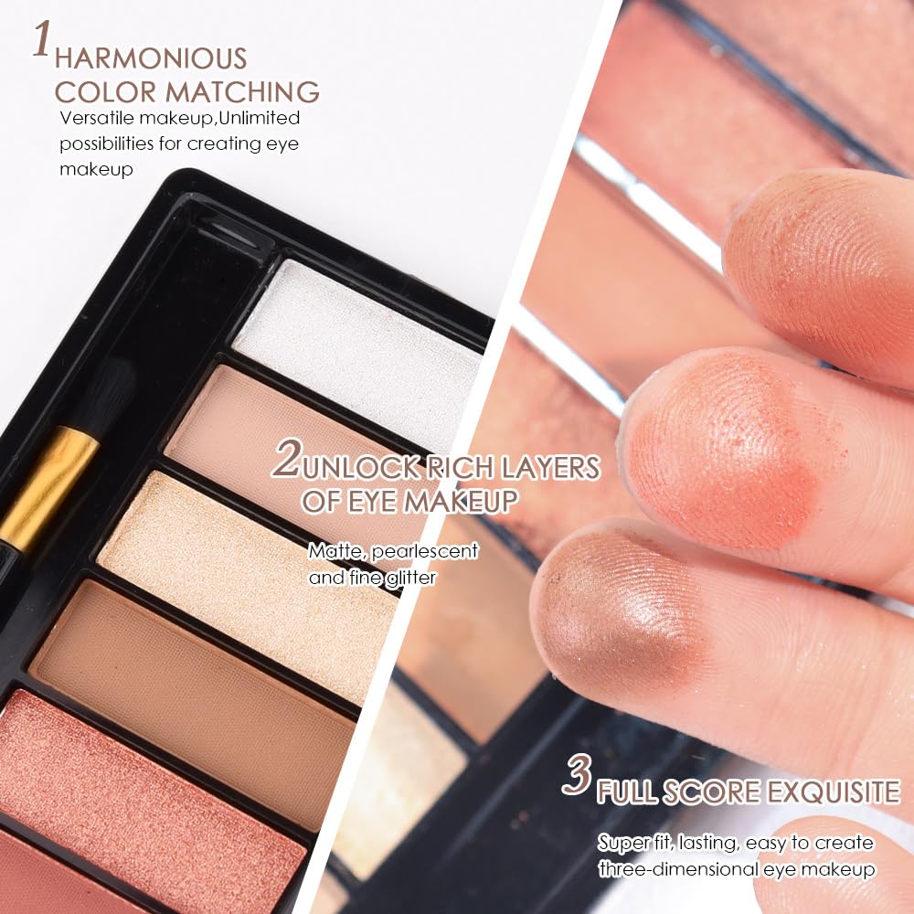 12 Colors Warm Eyeshadow Palette – Matte, Shimmer & Glitter Copper Coral Tones – Rose Gold, Champagne, Bronze & Terracotta Shades – High Pigment, Long-Lasting Eye Makeup for Women – 04#