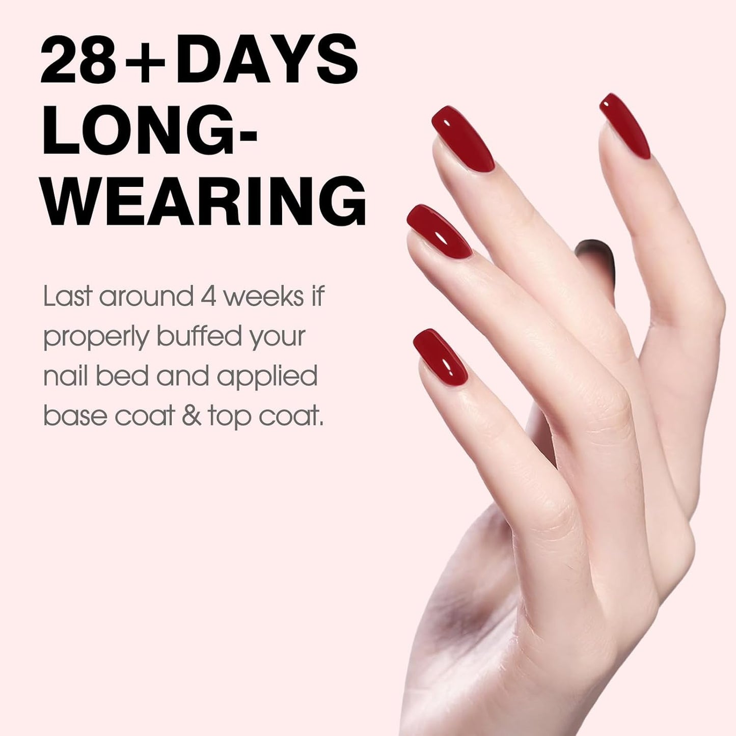 CANNI Red Gel Polish, 1Pcs Deep Dark Red Color Nail Polish Gel High Gloss Soak Off UV French Nail Manicure Salon DIY