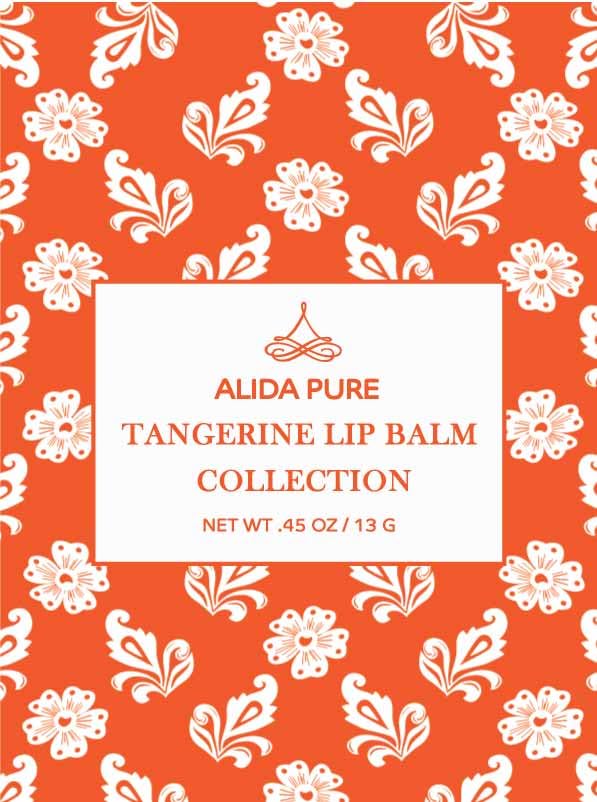 Tangerine Lip Balm, Vegan Set, Beeswax Free, with Organic Jojoba and Avocado Oil, Candelilla Wax, and Vitamin E, Natural Moisturizer For Dry, Chapped, or Cracked Lips, 3 Tube Set