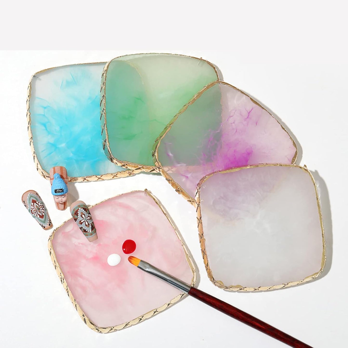 1 Piece Nail Art Palette Nail Polish Palette Mixing Palette Makeup Plate Nail Plates for Nail Art Nail Tip Holder Nail Art Display