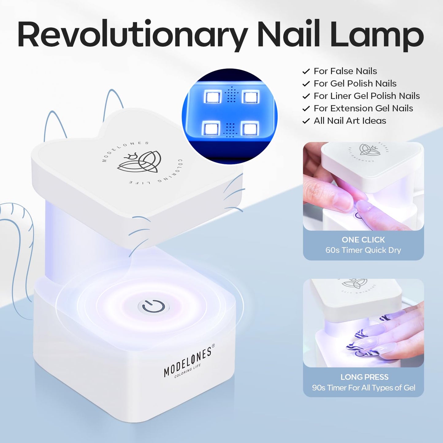 modelones Extra Short Almond Gel Nail Tips Kit, 9-in-One Nail Glue with Portable U V Lamp 216Pcs 12Sizes Pre-Etched Press ons Fake Acrylic Extension Kit DIY Salon Gift for Women