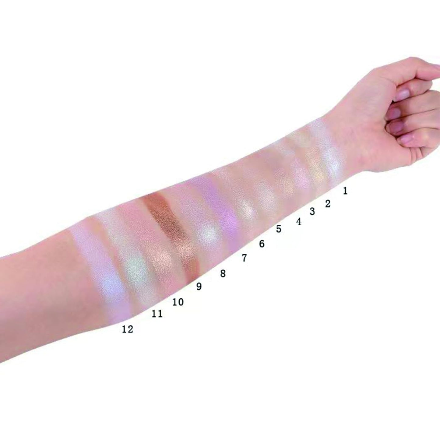 Face Highlighter Powder Palette, Glossy Glitter Illuminator Powder, Shimmer Shades for Face Highlighter Makeup, Highly Pigmented Natural Shiny Highlight Makeup Illuminator Highlighter 3