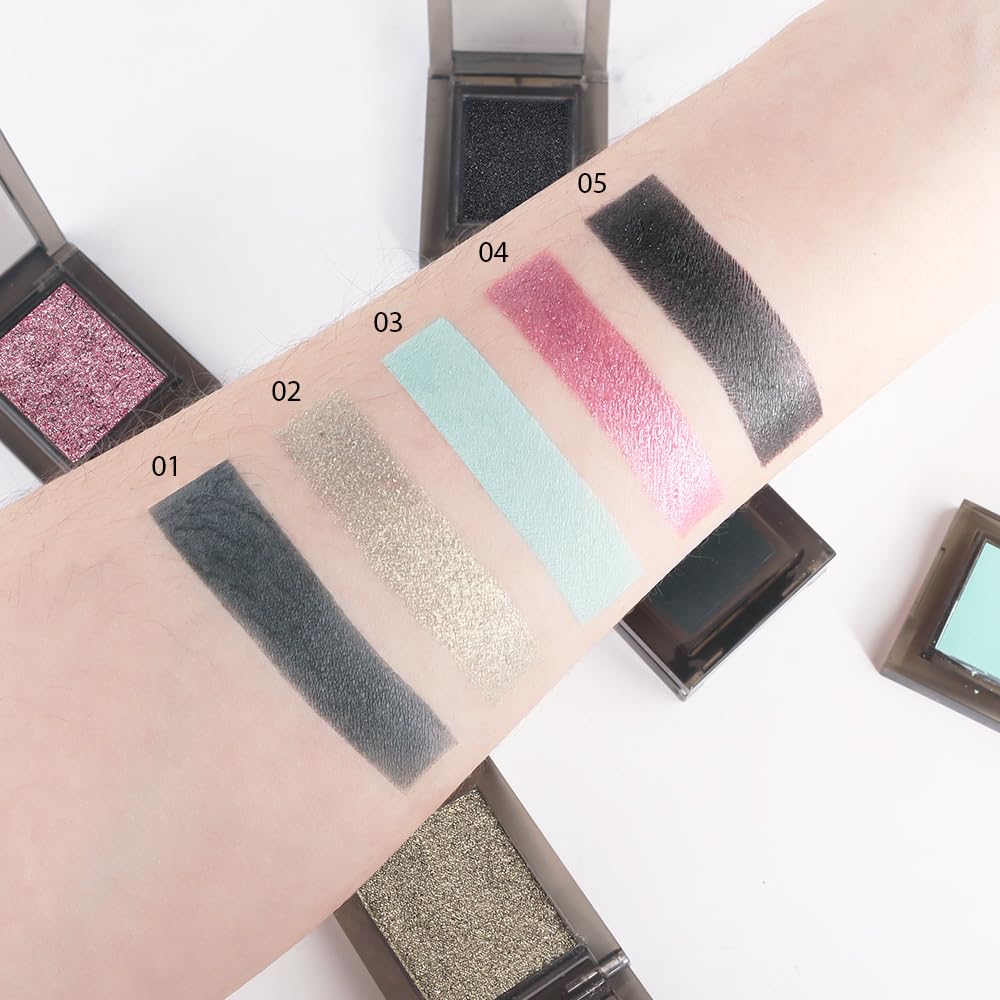 Single Nude Black Matte Eyeshadow,Monochrome Eye Shadow,Apply Makeup Easily,Matte Pressed Powder Single Eyeshadow,24 Hour Eye Makeup Longwear Waterproof