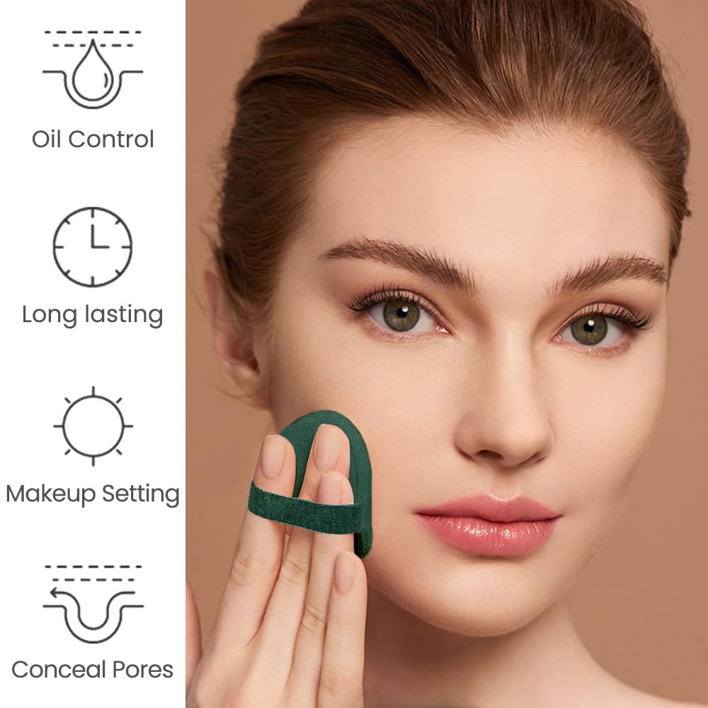 Oil-Controlled Matte Finish Powder: Silky, Skin-Adhering, Natural, Long-lasting, and Dimensional Pressed Powder Compact with Mini Powder Puff for Long-Lasting Makeup