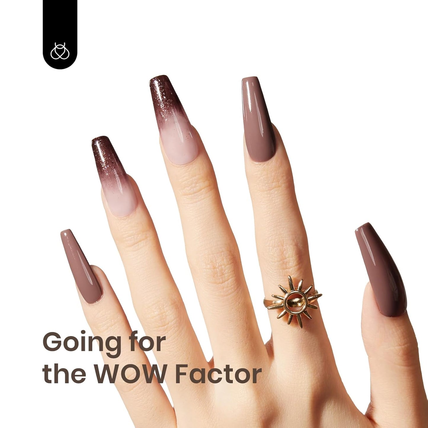 Beetles Brown Glitter Gel Nail Polish, 15ml Fall Chocolate Brown Jazz Club Soak Off Gel Polish Nail Art Manicure Salon DIY Gift for Women