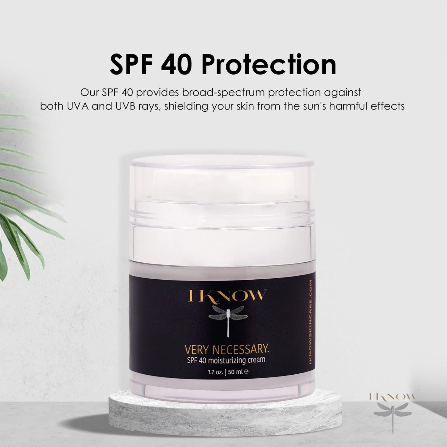 IKNOW VERY NECESSARY Broad Spectrum SPF 40 Skincare, Sun Protection Cream for UV Protection, Broad Spectrum SPF 40 Moisturizer Lotion for Pro-Aging, Spf 40 Facial Moisturizer and Sunblock