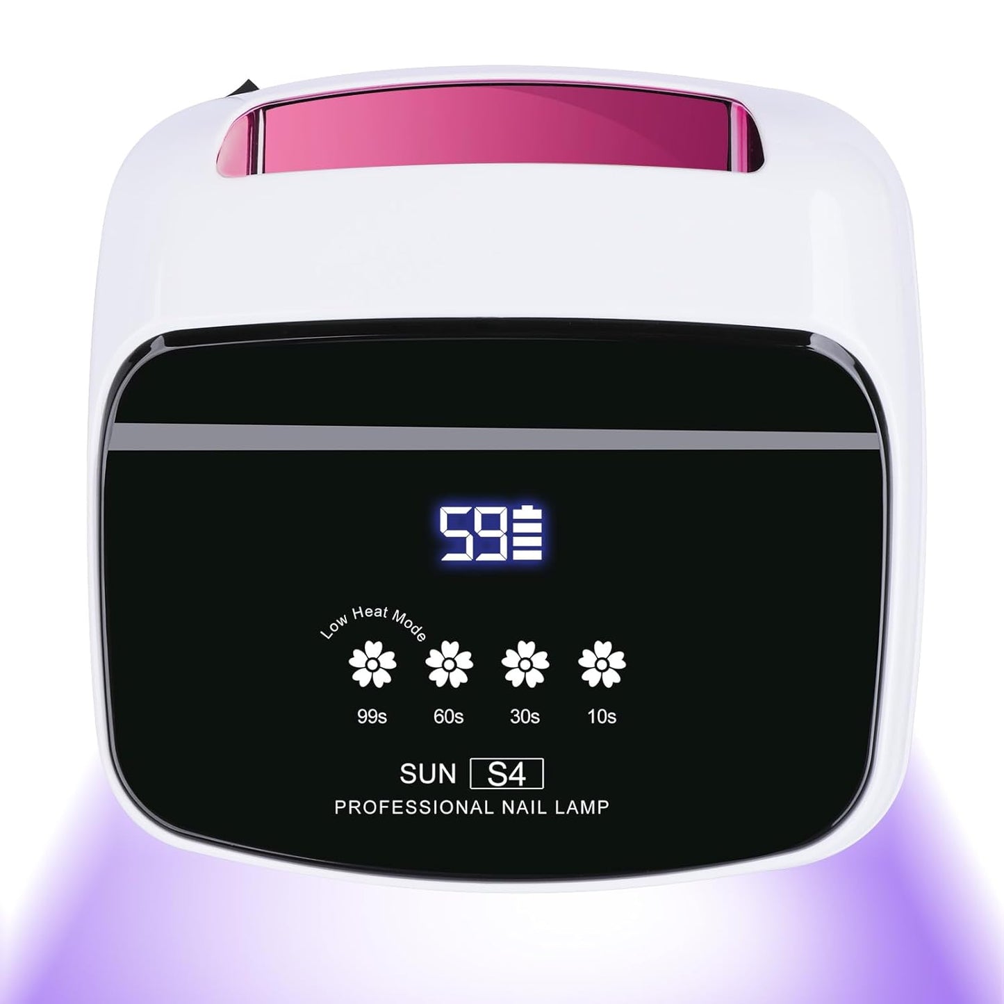 UV Nail Lamp, 288W 8 Hours Super Long-Lasting 15600mAh Professional Cordless UV LED Lamp for Nails 66Pcs Lamp Beads Automatic Sensor Gel Nail uv Light for Nail Art at Home and in Salons Pink