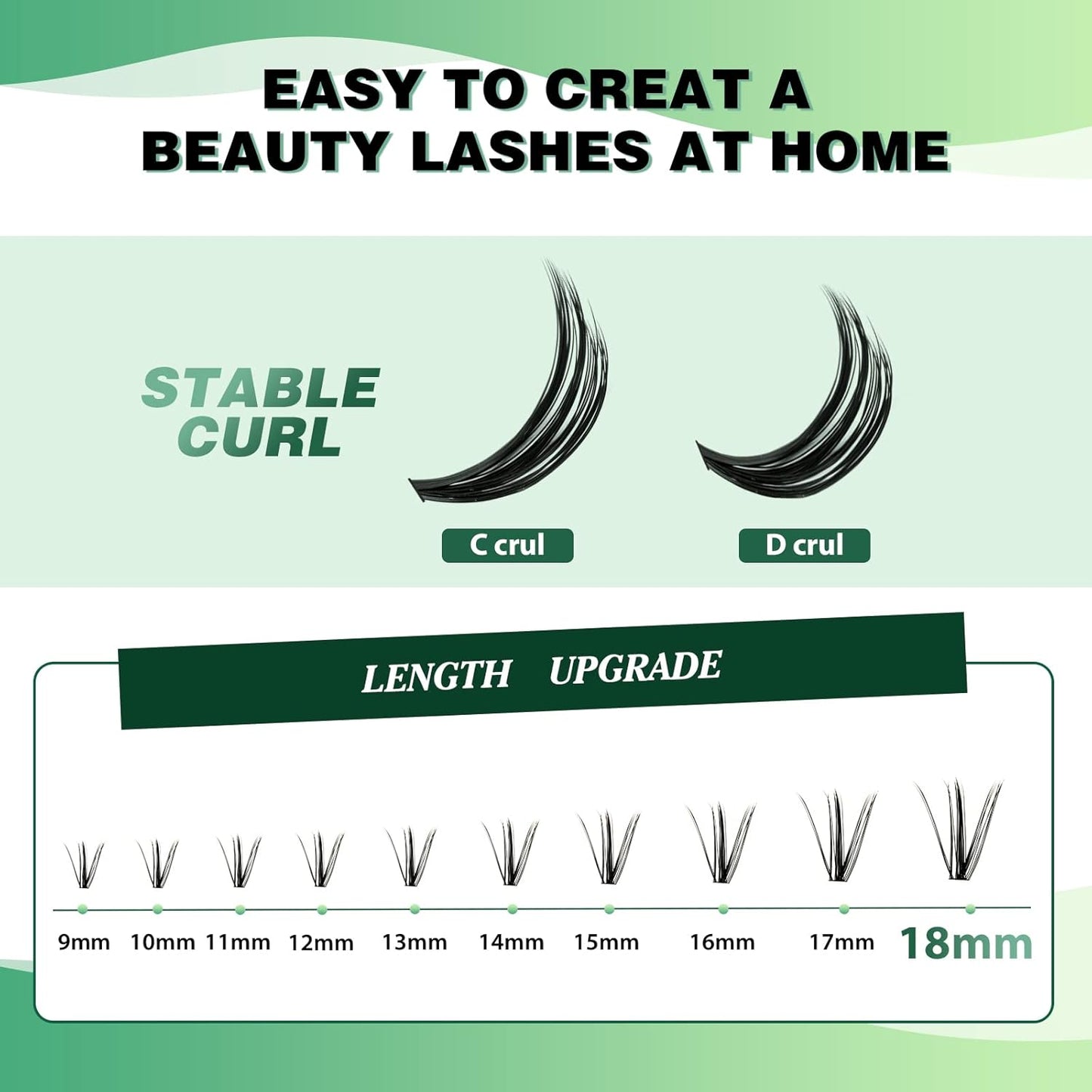 Lash Clusters 300pcs Individual Lashes 30D 0.07D Curl 13mm DIY Eyelash Extension KEYYOU Large Tray Volume Soft&Natural Cluster Lashes(30D-0.07D,13）