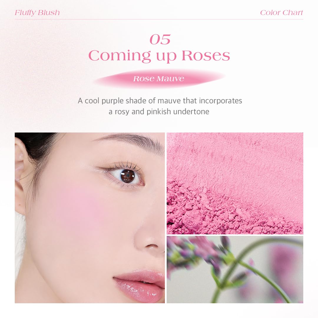 Dr.Althea Dear.A Fluffy Blush -An airy, long-lasting pressed powder blush, Effortlessly blends and layers, creates a natural, soft, healthy flush, Vegan formula (05 Coming up roses)