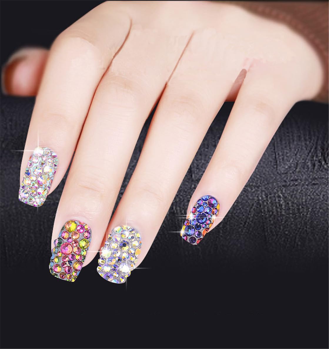 3000 Pieces SS12 3mm Flatback Rhinestones Clear Glass Round Gems Crystals for Nail Art DIY Crafts Clothes Shoes Bags （Dark Coffee）