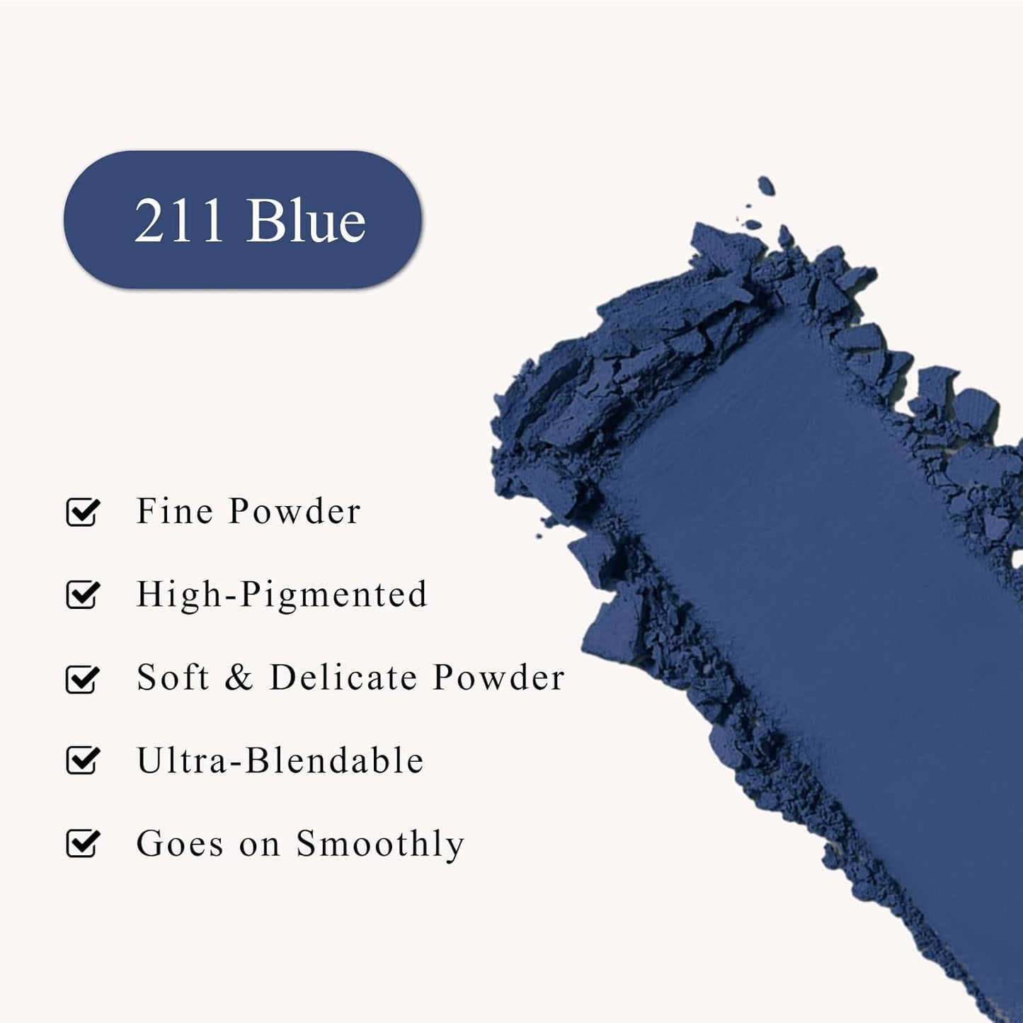 Single Blue Eyeshadow, Pressed Powder Matte Eye-Shadow Palette Make-up, Blendable Long Lasting High Pigment Blue Eye Makeup Halloween Eye Paint & Face Body Paint