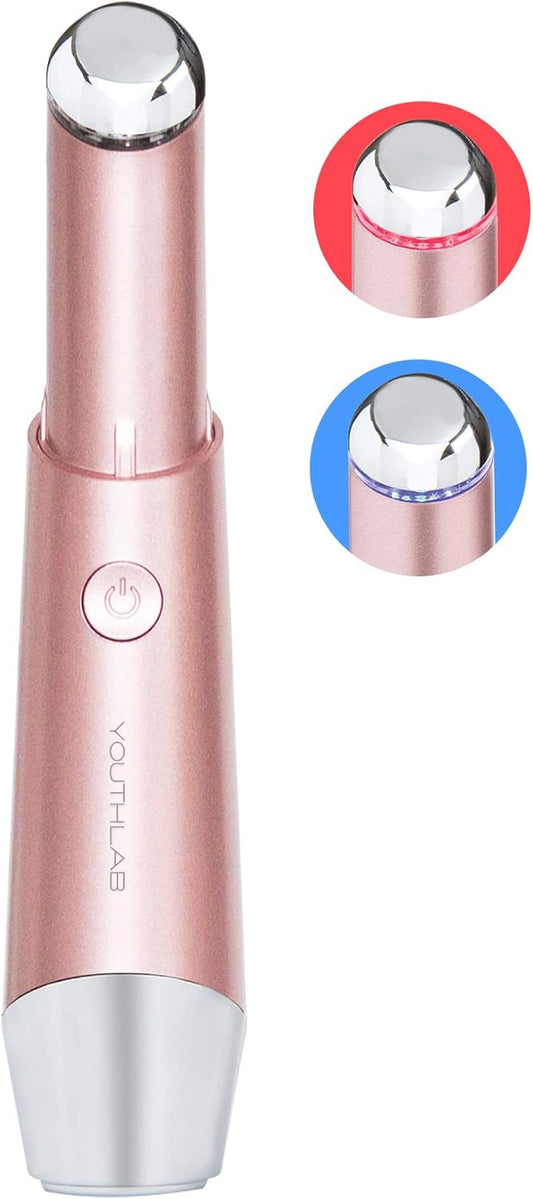 Eye & Face Wand/Tool – Heated Eye Wand with Vibration | Tired Eyes, Brighter Under Area, Redness Relief, Product Absorption, Smoother Skin & Relaxing Massage | Rose Gold