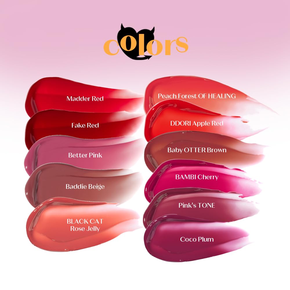 ETUDE Over Growy Lip Stain Tint, Mudder Red, 0.1 oz (3 g), Lipstick, Glossy Finish, Highly Moisturizing, Melotint, Plush, Glossy, Volume, Vegan Certified