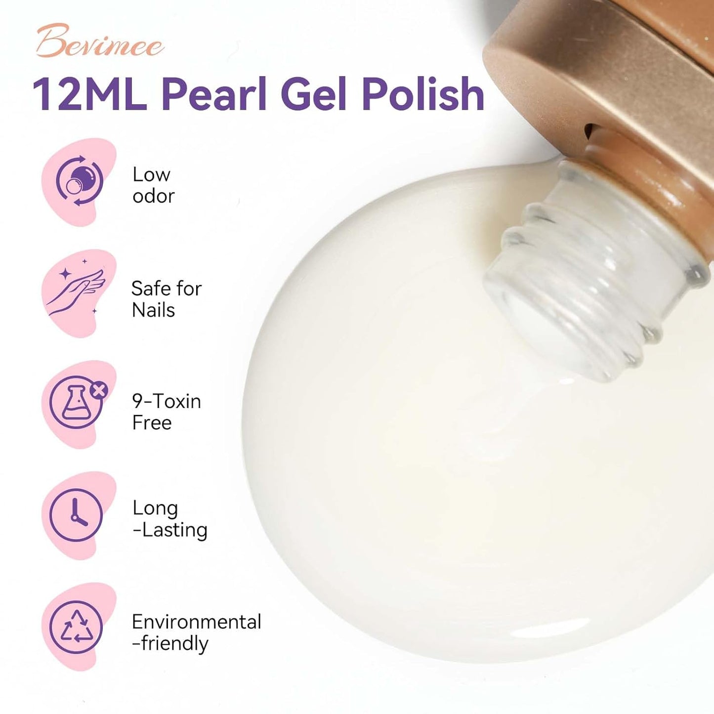 Pearl Gel Nail Polish 12ml Pearl White Mermaid Iridescent Gel Polish Chrome Aurora Nail Drawing Swirl Shell Thread Effect Pearlescent Nail Polish Soak Off UV LED Nail Art Salon Home DIY