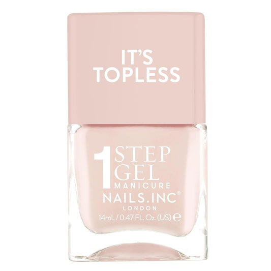 Nails Inc It's Topless Gel-Like Nail Polish, 4-in-1 Base Coat, Treatment, Color & Top Coat, Long Lasting, Strong, Chip Free Nails, Glossy Salon Quality Manicure, Air Dry Nail Polish, Renee, 0.47 Fl Oz