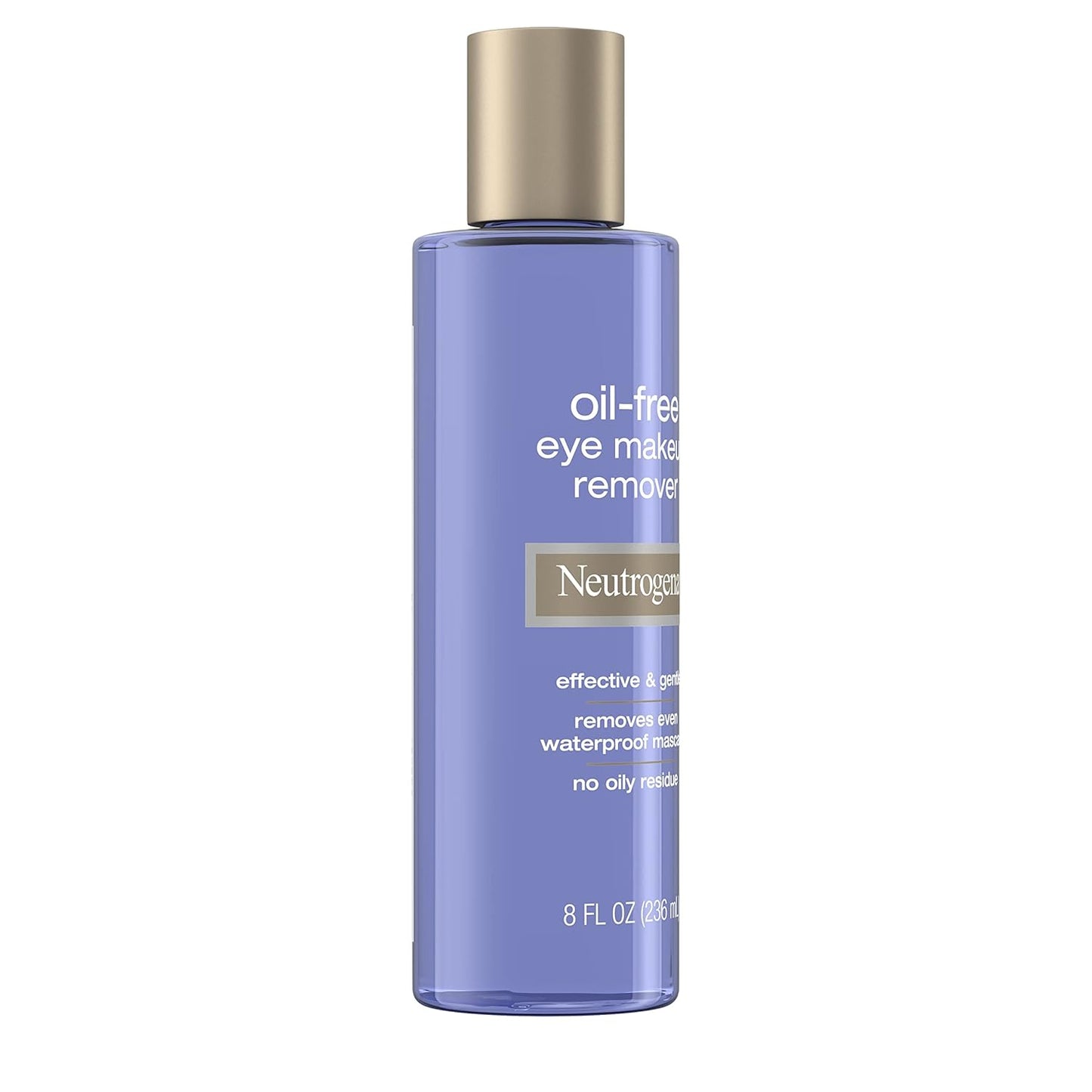 Neutrogena Gentle Oil-Free Eye Makeup Remover & Cleanser for Sensitive Eyes, Non-Greasy Makeup Remover, Removes Waterproof Mascara, Dermatologist & Ophthalmologist Tested, 8.0 fl. oz (Pack of 2)