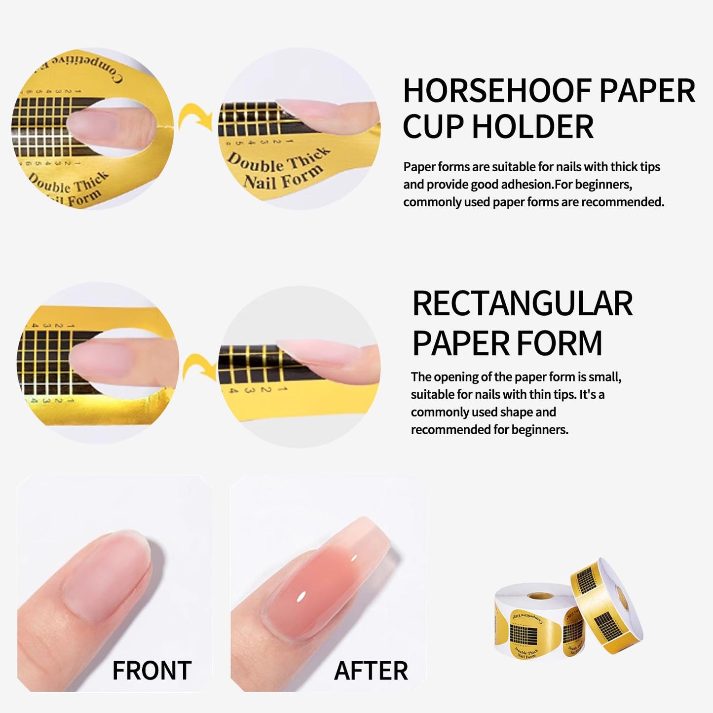 Nail Forms for Builder Gel 200pcs Nail Extension Forms Beautiful for DIY at Home Nail Forms for Acrylic Nails Create Long Lasting Gel Extensions Professional Nail Art Supplies