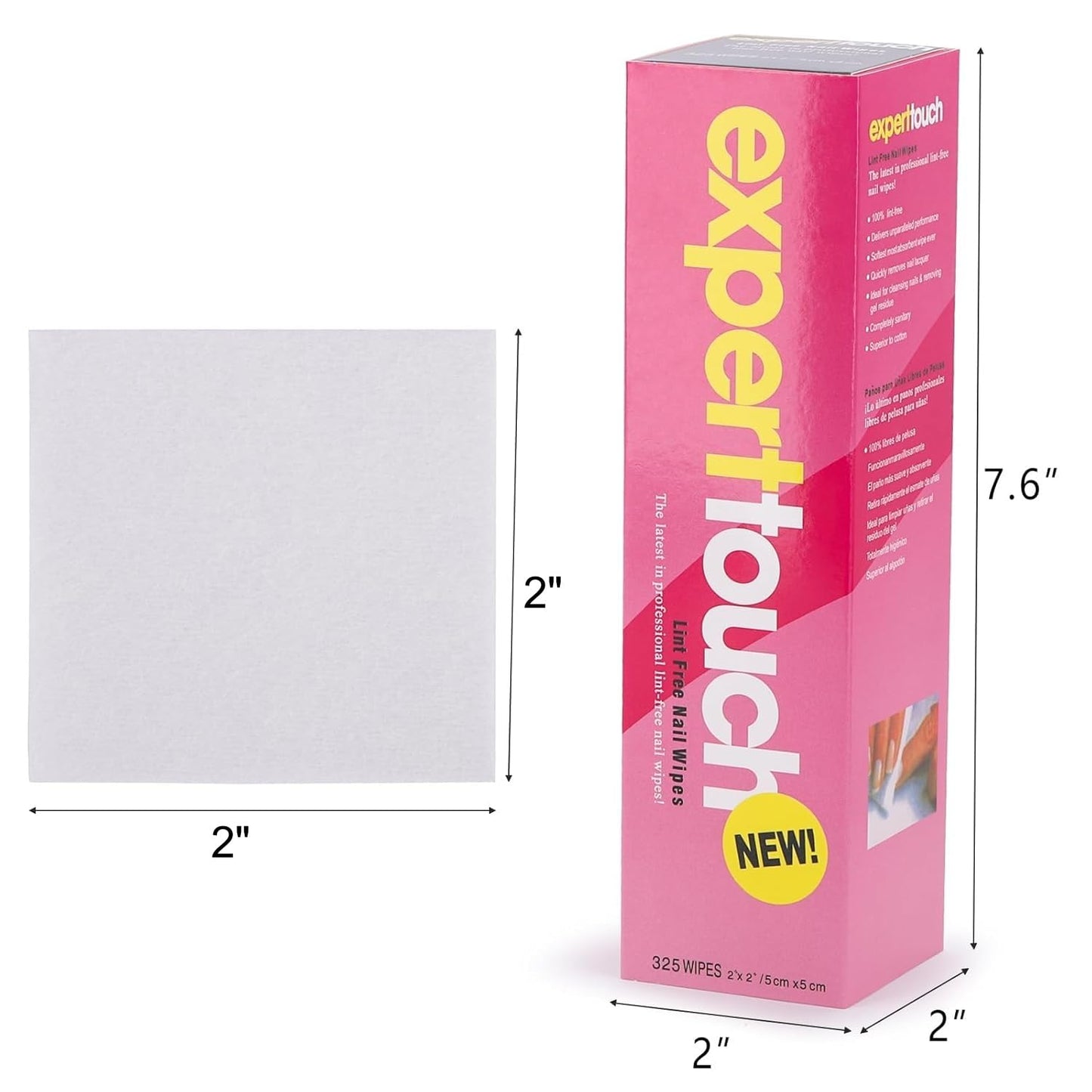 BTYMS 650 Pcs Lint Free Nail Wipes, 2" x 2" Nail Polish Removers Cotton Pads