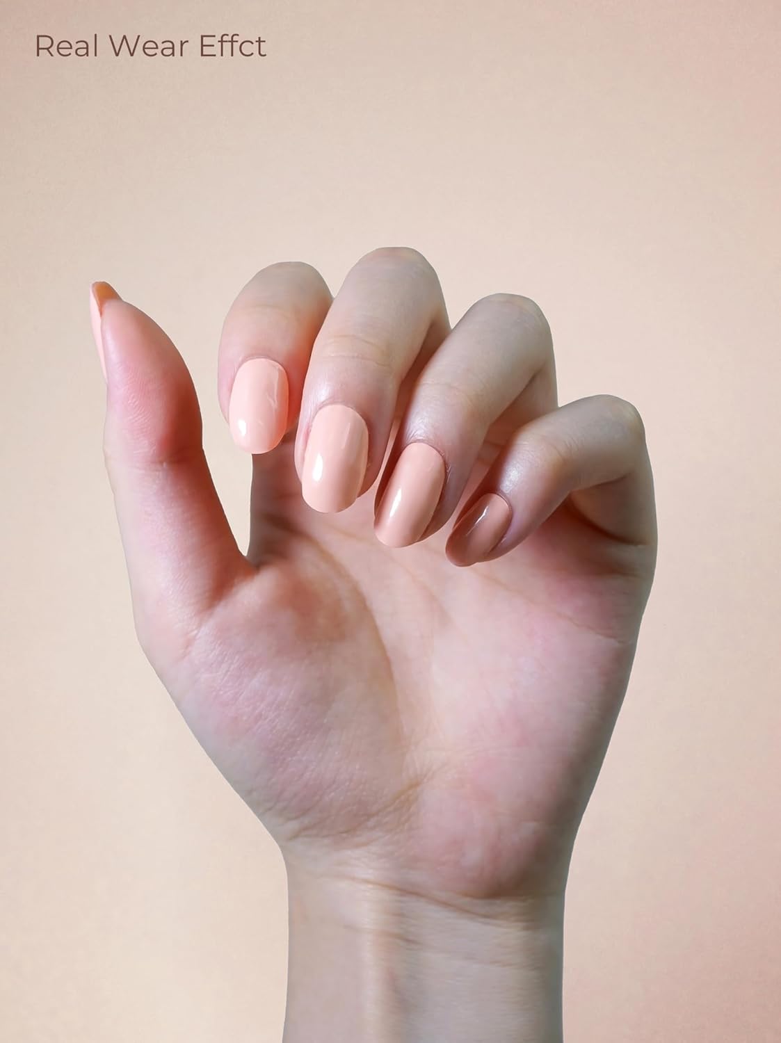 Pre Cured Gel Nail Strips - 44PCS Salon Quality Gel Nail Stickers - Long Lasting Polish Wraps for Women no UV Light Needed Easy Apply& Remove (Desert Sand Nude)