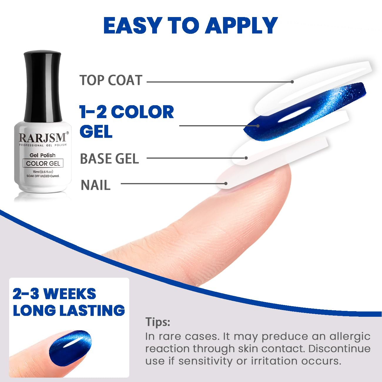 RARJSM Magnetic Cat Eye Gel Nail Polish Blue Silver Glitter 15ml 9D Cateye Galaxy Universal Shimmer Velvet Ice Gel Polish Single Bottle with Magnet Stick UV LED Curing Require Soak Off Home Salon