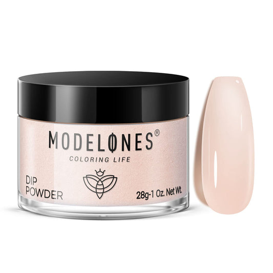 Modelones Dip Powder Nail Art Translucent Sheer Nude Color, 28 Long-Lasting Build Powder Salon DIY at Home No Lamp Cured