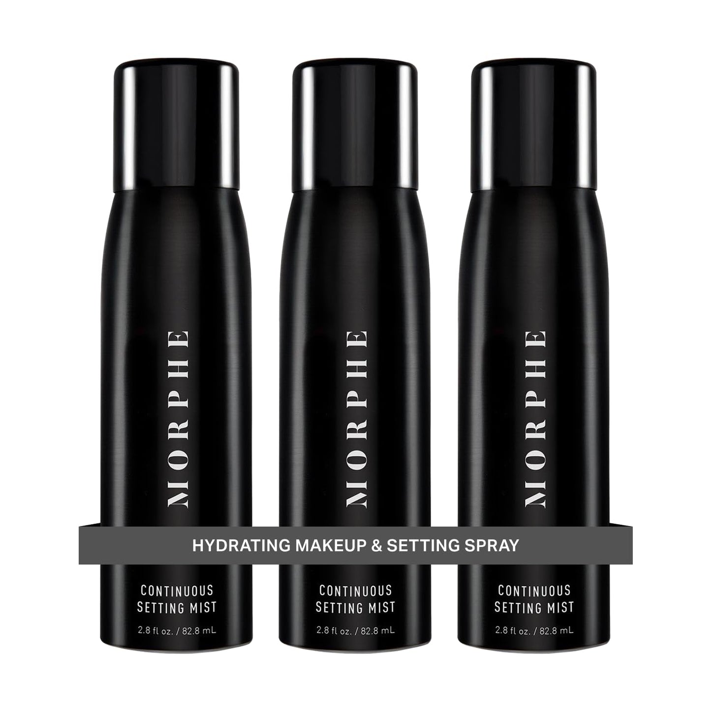 Morphe Continuous Setting Mist - Micro-Fine Makeup Setting Spray with a Natural Radiant Finish - Helps Makeup Resist Caking or Fading & Increases Wear of Foundation (3 Count, 2.8 fl oz)