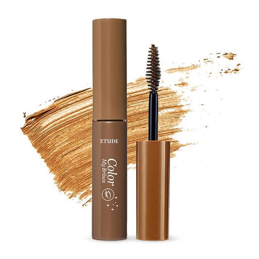 ETUDE Color My Brows, Brow Mascara, 3D Natural Coloring, Beeswax & Carnauba Wax, Moisturizing Brow Care, Eyebrow tint, Soft Gel Texture, Korean Makeup, Beauty, Natural Brown (0.152 Fl Oz)