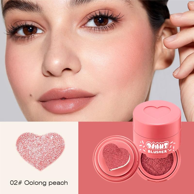 Stamp Liquid Blush Stamp Blush with Heart Shaped Applicator Natural Long Lasting Blush, Light and Airy Makeup for Women (2)