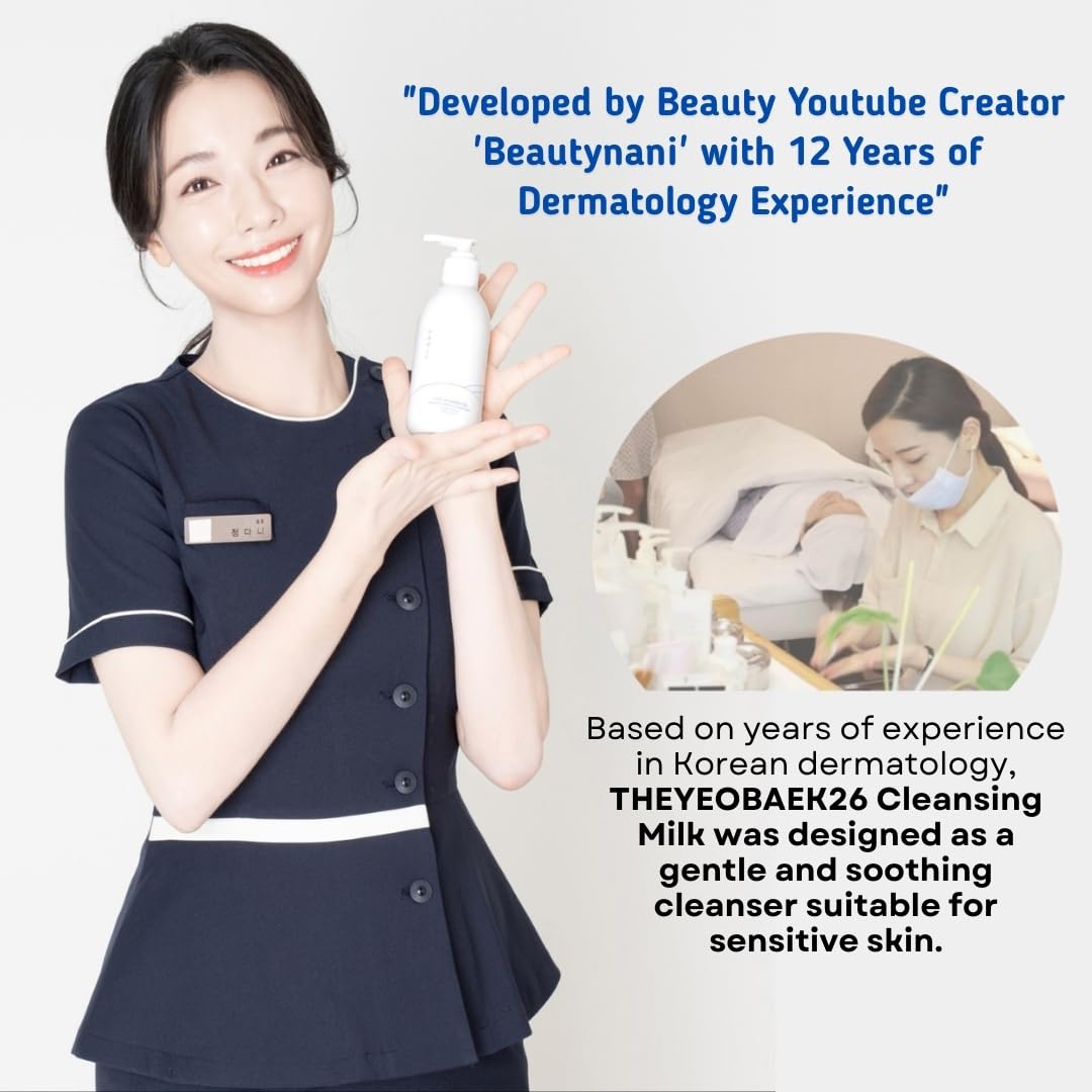 Korean Cleansing Milk for Face – Gentle Facial Cleanser for Dry & Sensitive Skin, Hydrating Makeup Remover, 6.76 Fl Oz (200ml)
