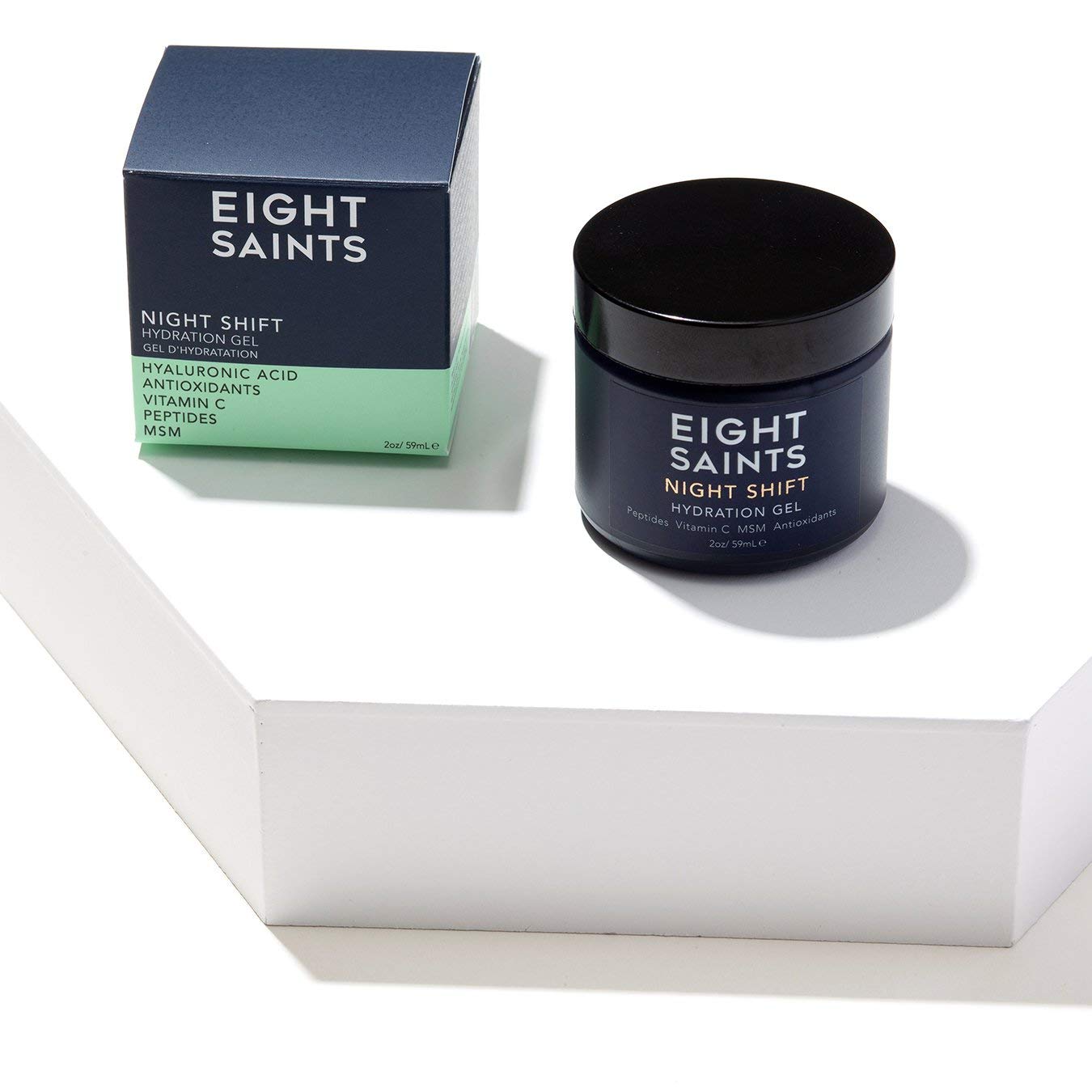Eight Saints Night Shift Anti-Aging Gel Face Moisturizer, Natural and Organic Anti Wrinkle Night Cream Gel For Face To Reduce Fine Lines and Wrinkles, 2 Ounces