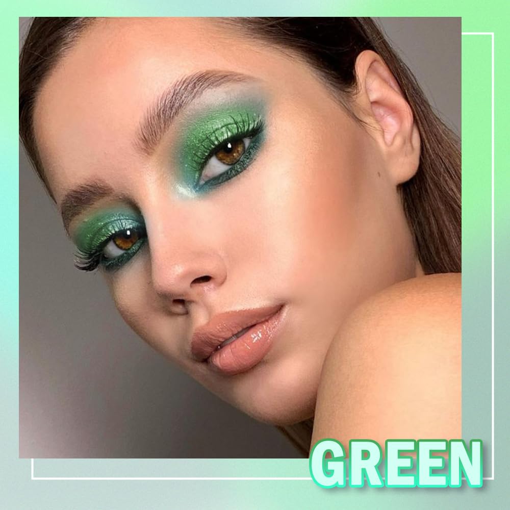 9 Colors Green Smoky Matte Shimmer Eyeshadow Palette with Mirror for Eye Makeup,High Pigmented Eye Shadow Primers Powder Palet de sombras de ojos