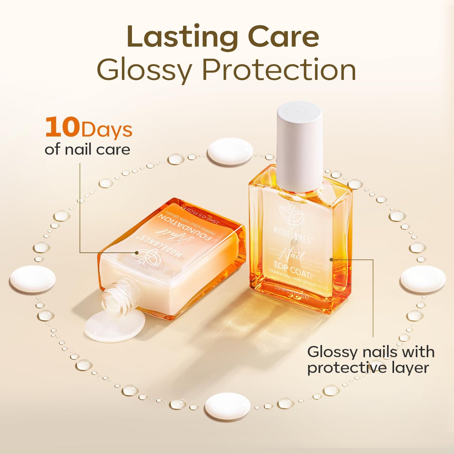 modelones Nail Strengthener Clear Gel Top Coat Nail Polish Cuticle Oil Pen Milky White Nail Repair for Damaged Nails Care Kit for Women 15 ml Ridge Filler for Growth