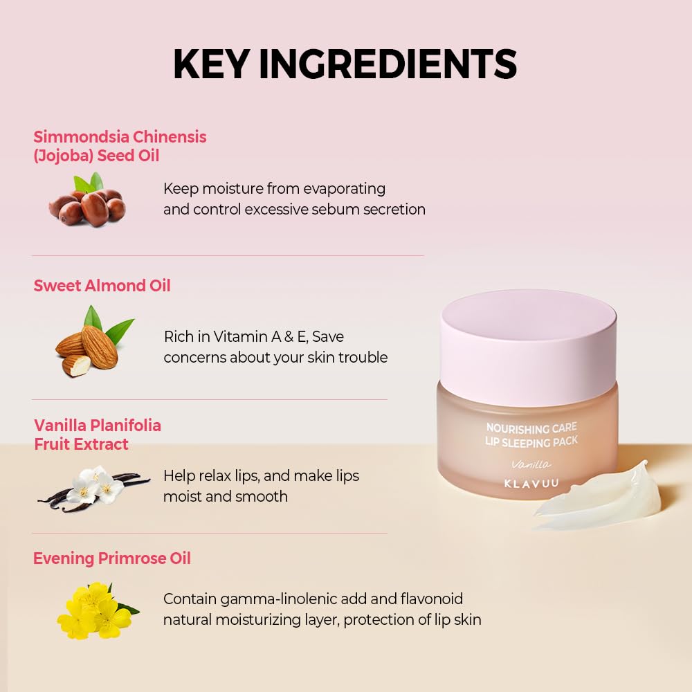 Klavuu Lip Mask Set (2PCS) – Overnight Deep Hydrating Korean Lip Balm Treatment for Very Dry, Chapped Lips | Lip Lightening & Plumping with Instant Hydration | Gentle Exfoliating (Berry & Vanilla)