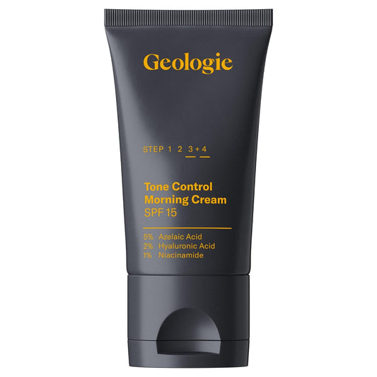 Geologie Tone Control Face Cream with SPF 15 | Brightening Moisturizer with Niacinamide, Hyaluronic Acid & Azelaic Acid | Reduces Redness & Controls Oil | For Men & Women