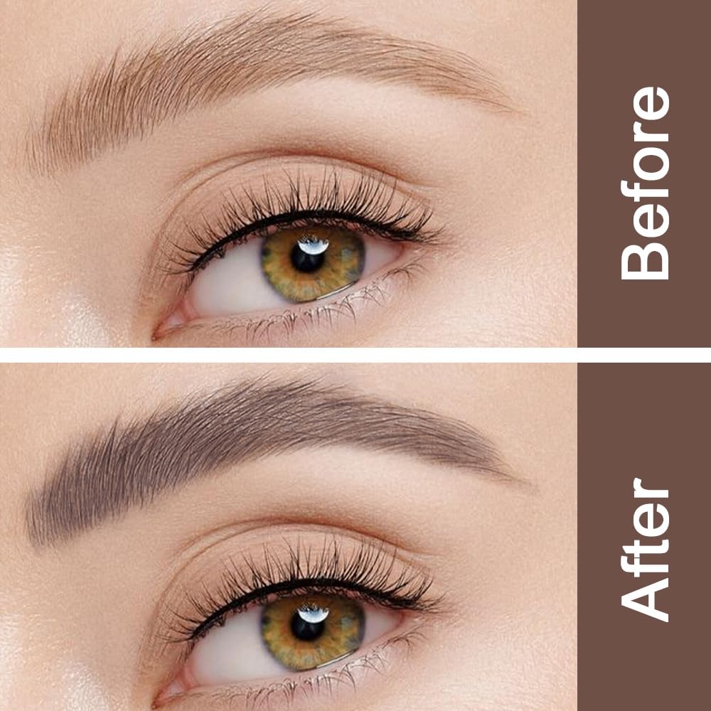 evpct 2-in-1 Tinted Brow Gel & Clear Brow Setting Glue Eyebrow Gel Kit - Strong Hold 24HR Waterproof Smudgeproof Eyebrow Makeup for Natural Soft Full Brows, Brows Enhancer Mascara Makeup - Taupe