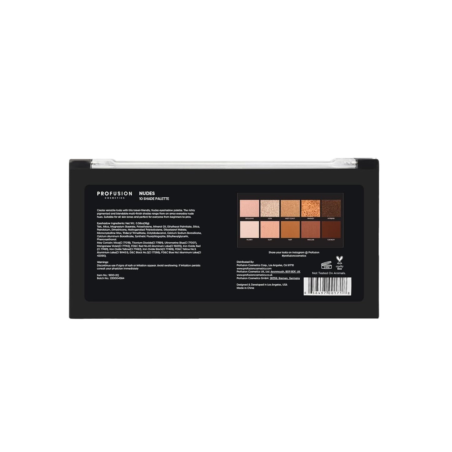 Profusion Cosmetics 10 Shade Eyeshadow Palette - High Pigmented Multi-Finish Colors, Vegan & Cruelty-Free, Create Stunning Looks On-the-Go - Travel-Friendly & Versatile Makeup, Nudes
