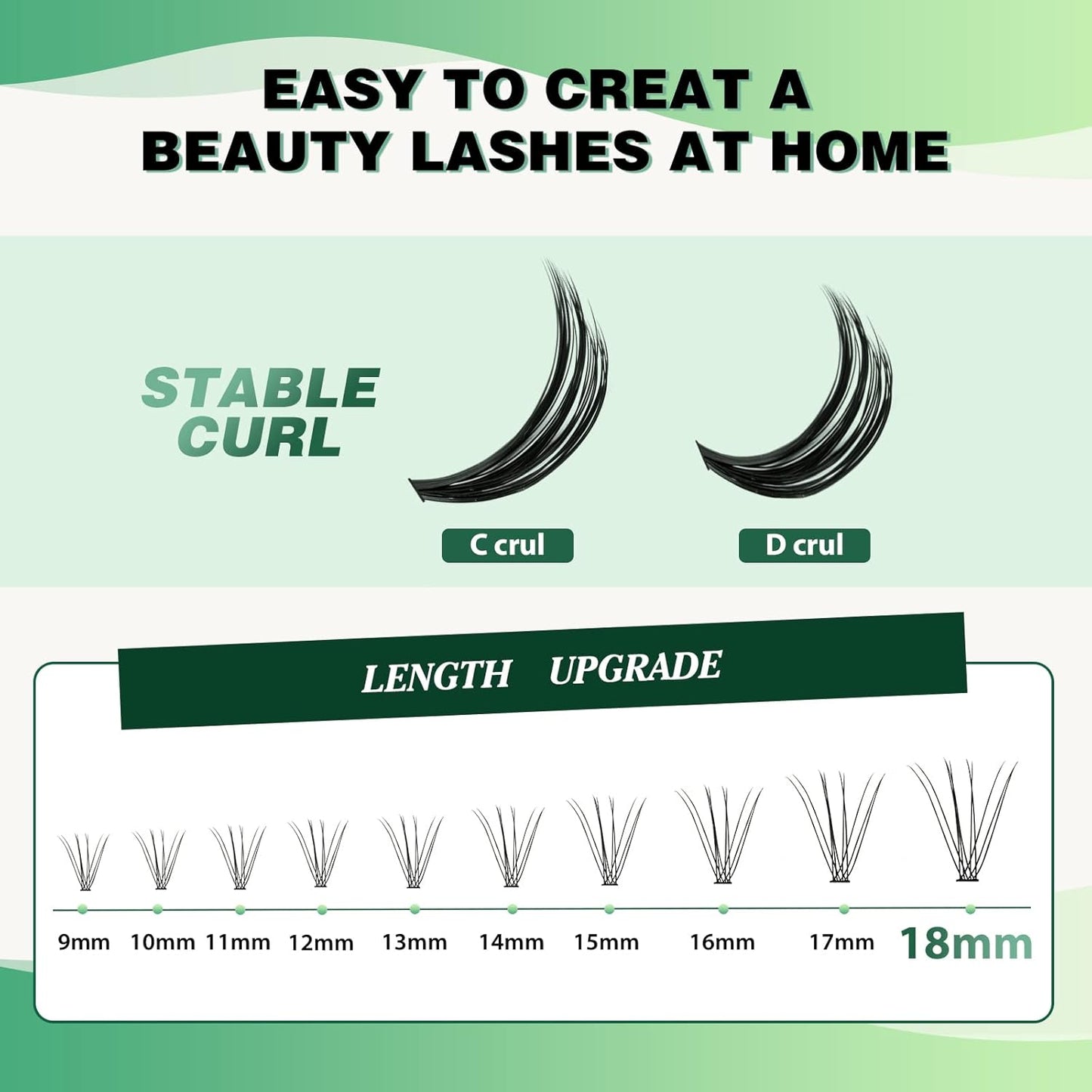 Lash Clusters 300Pcs Individual Lashes 10D 0.1D Curl 9-18MMIX Lash Extensions Clusters Lashes Soft&Natural False Eyelashes Individual DIY Eyelash Extension at Home(10D-0.1D,9-18MIX)