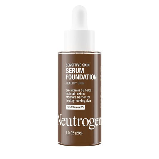 Neutrogena Healthy Skin Sensitive Skin Serum Foundation with Pro-Vitamin B5, Color Correcting & Pore Minimizing Liquid Foundation & Face Serum, Buildable Coverage, Deep 03, 1 oz