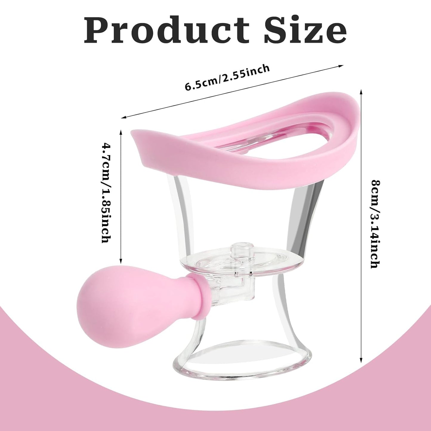 Eye Wash Kit, Transparent Eye Cups for Eye Wash Bath Kit Silicon Eyewash Kit Manual Air Pressure Eye Cleaning Cup Tool Effective Eye Flush Kit Portable Eye Care Device with Storage Container (Pink)